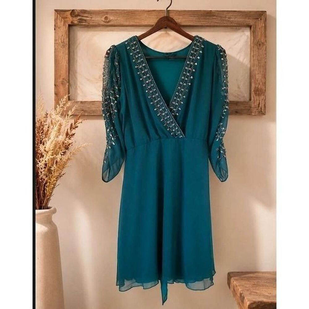 Angie Women's Blue and Green Dress